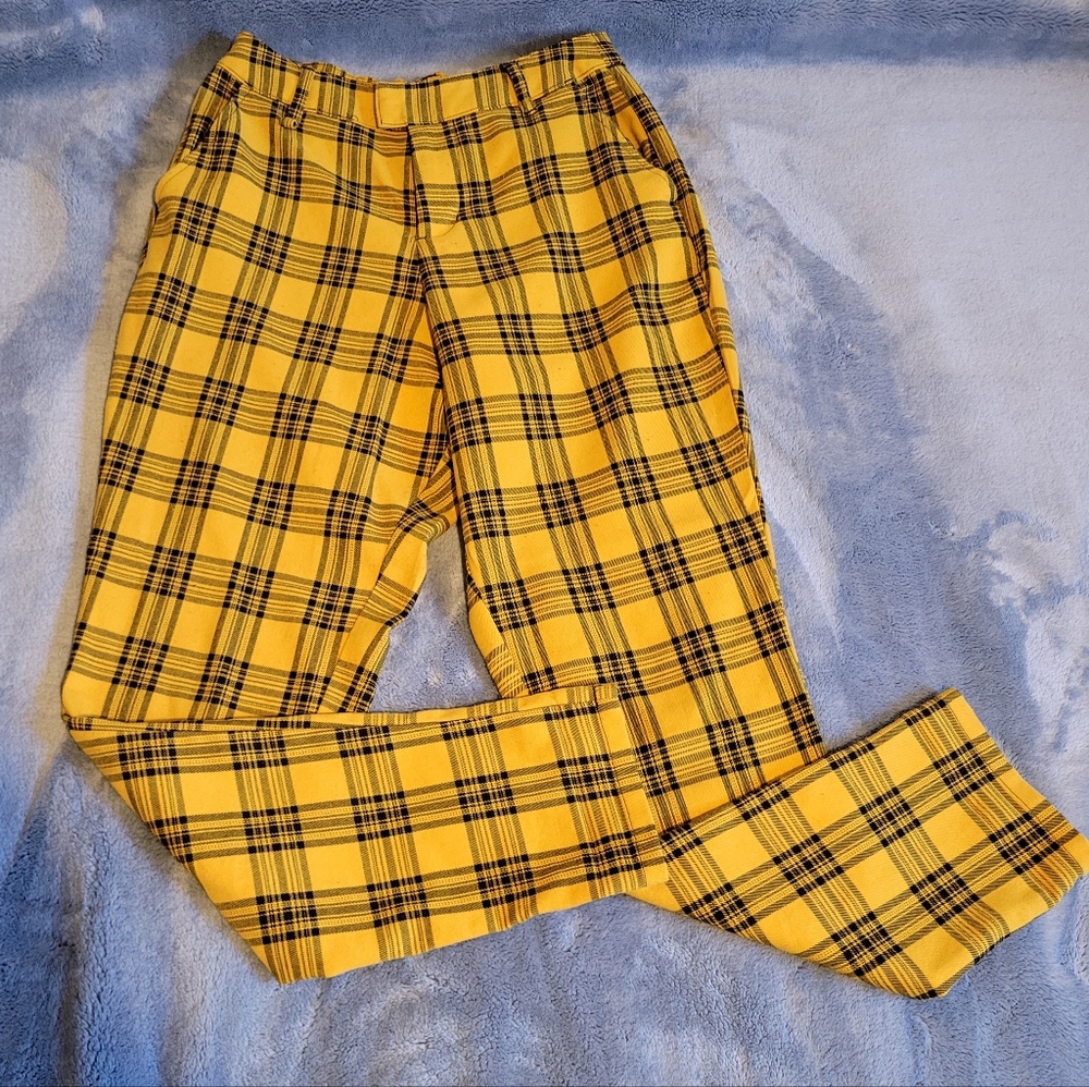 Hot Topic Yellow Plaid Pants